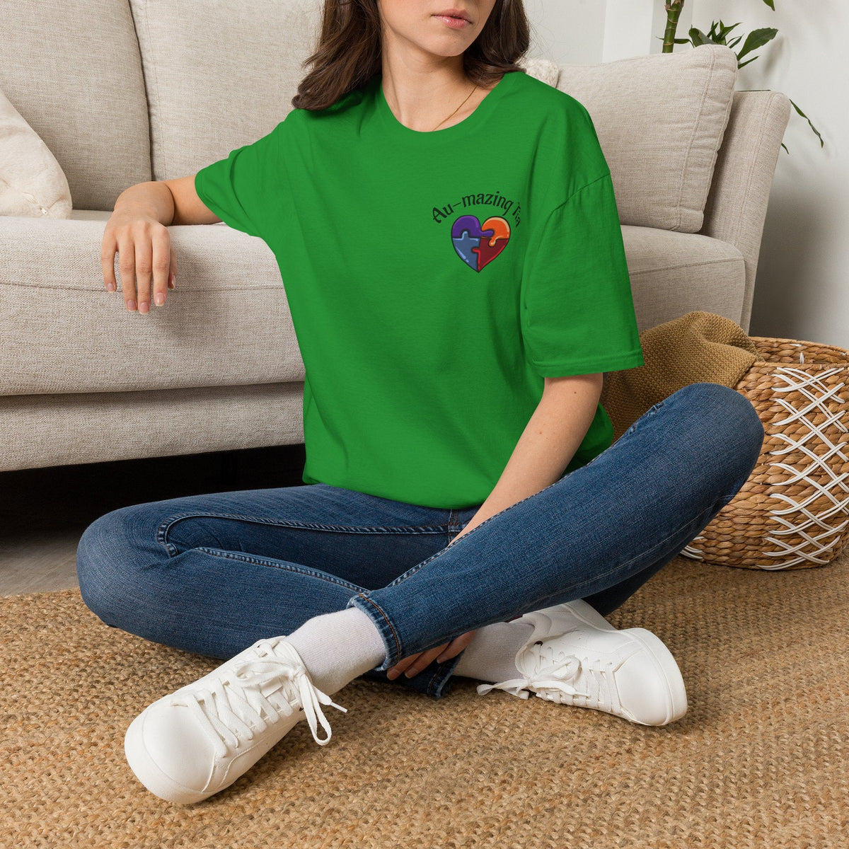 Autism Awareness Heart T-Shirt — "Au-mazing" Puzzle Piece Tee - Geo Rocks The 'Tism