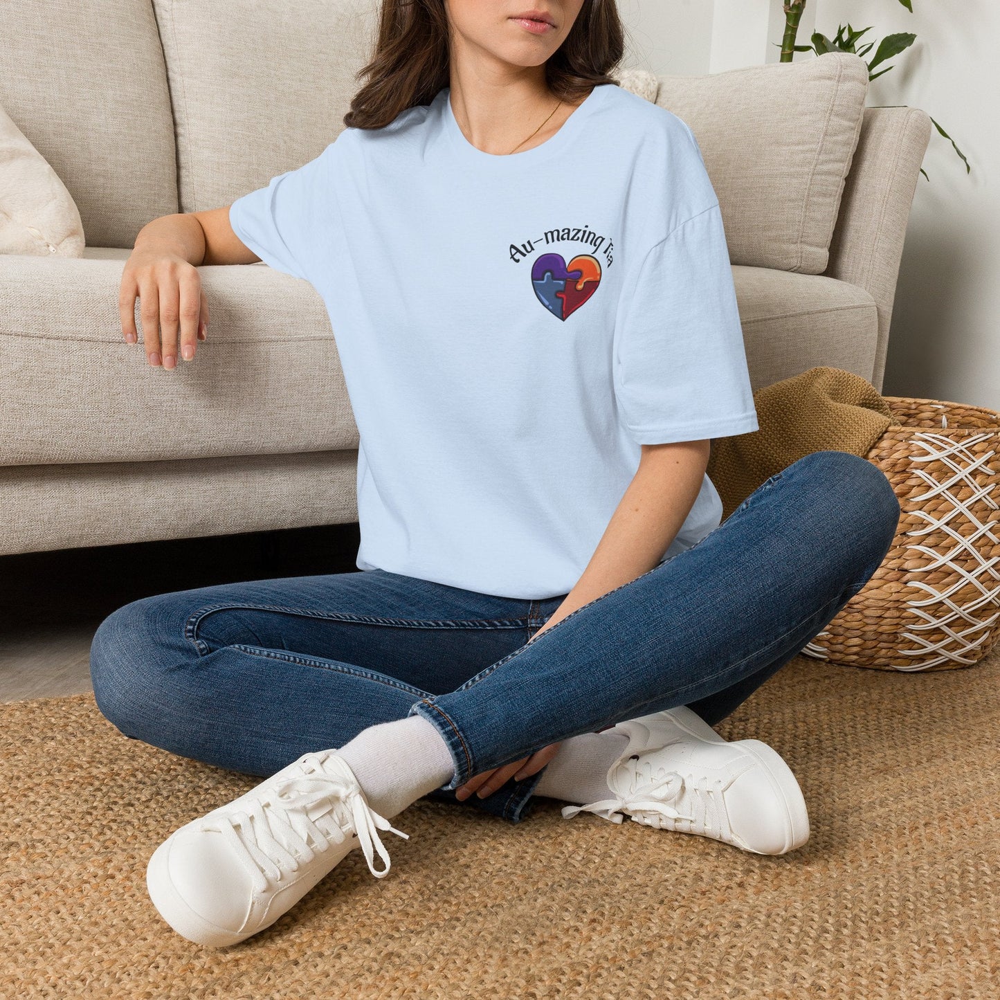 Autism Awareness Heart T-Shirt — "Au-mazing" Puzzle Piece Tee - Geo Rocks The 'Tism