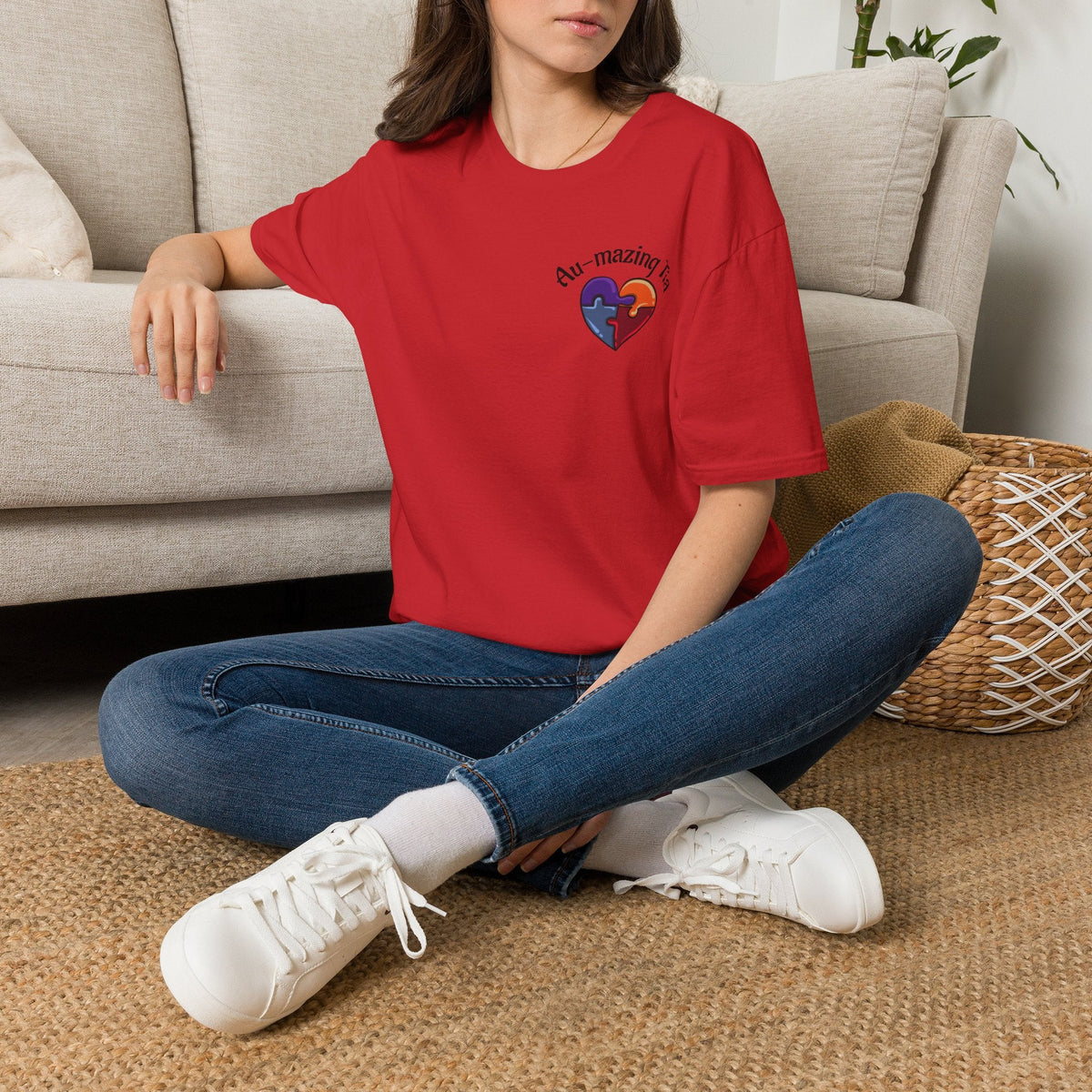 Autism Awareness Heart T-Shirt — "Au-mazing" Puzzle Piece Tee - Geo Rocks The 'Tism