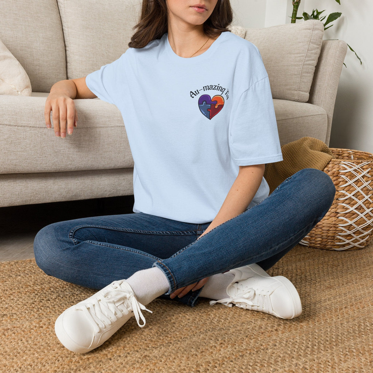 Autism Awareness Heart T-Shirt — "Au-mazing" Puzzle Piece Tee - Geo Rocks The 'Tism
