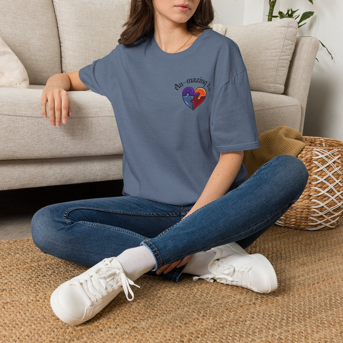 Autism Awareness Heart T-Shirt — "Au-mazing" Puzzle Piece Tee - Geo Rocks The 'Tism
