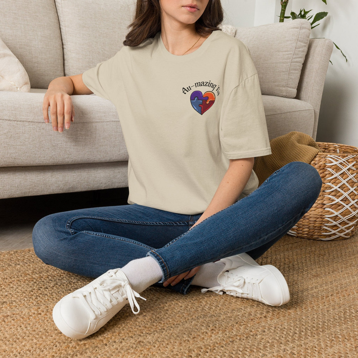 Autism Awareness Heart T-Shirt — "Au-mazing" Puzzle Piece Tee - Geo Rocks The 'Tism