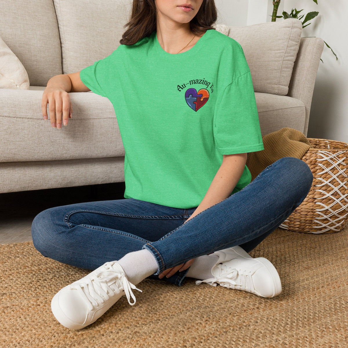 Autism Awareness Heart T-Shirt — "Au-mazing" Puzzle Piece Tee - Geo Rocks The 'Tism
