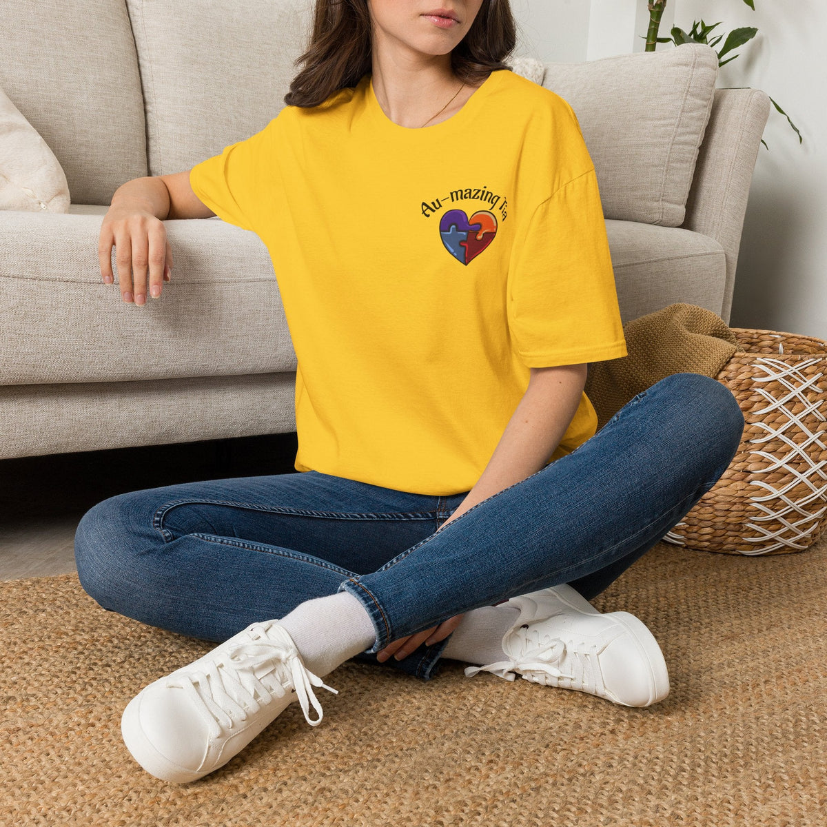 Autism Awareness Heart T-Shirt — "Au-mazing" Puzzle Piece Tee - Geo Rocks The 'Tism