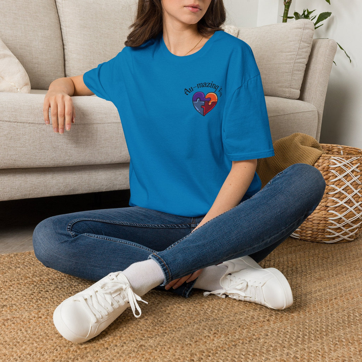 Autism Awareness Heart T-Shirt — "Au-mazing" Puzzle Piece Tee - Geo Rocks The 'Tism