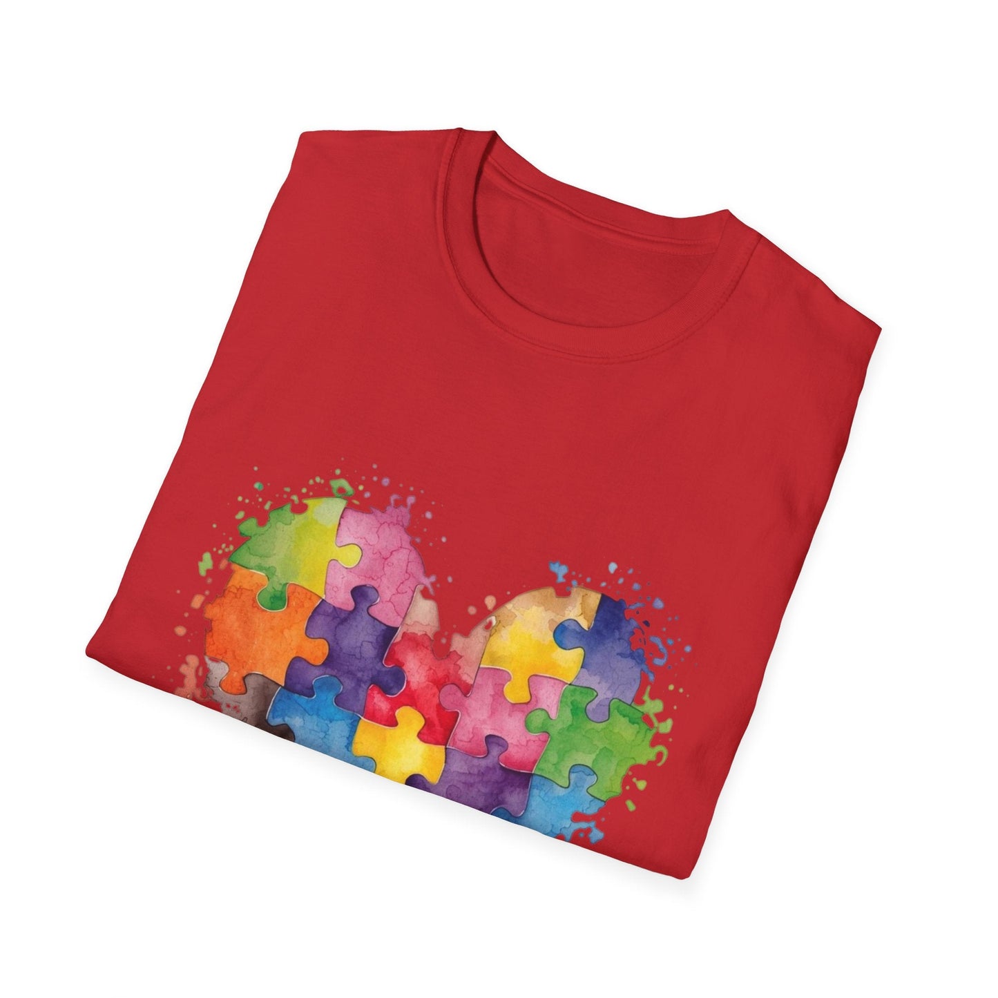 Autism Awareness Puzzle Heart T-Shirt - Watercolor Unisex Tee | Gift for Autism Advocates & Families - Geo Rocks The 'Tism