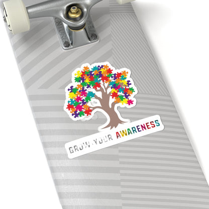 Autism Awareness Puzzle Tree Kiss - Cut Sticker – "Grow Your Awareness" - Geo Rocks The 'Tism