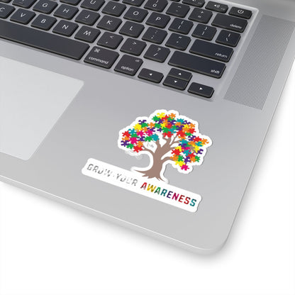 Autism Awareness Puzzle Tree Kiss - Cut Sticker – "Grow Your Awareness" - Geo Rocks The 'Tism
