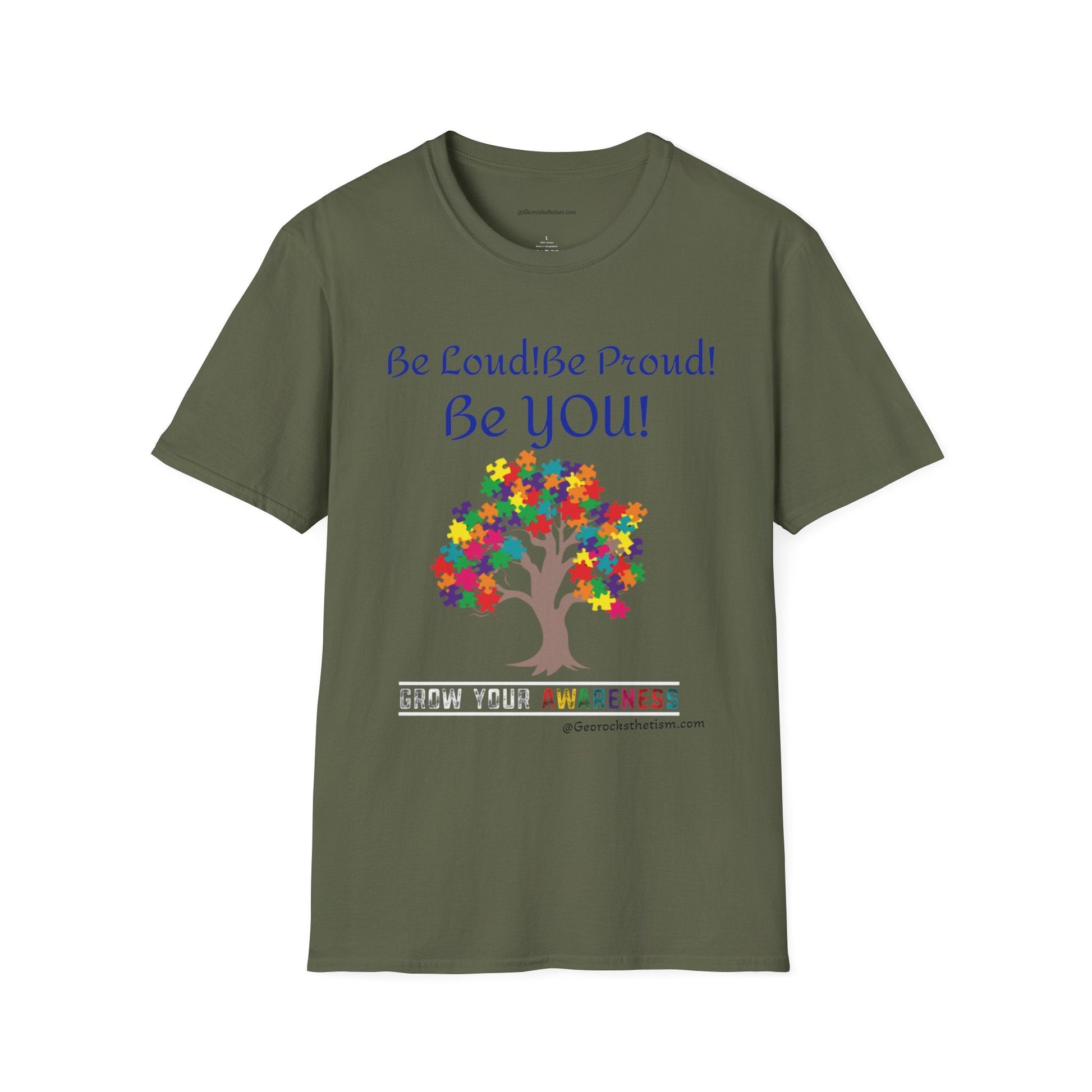 Autism Awareness T-Shirt – "Be Loud! Be Proud! Be You!" - Geo Rocks The 'Tism