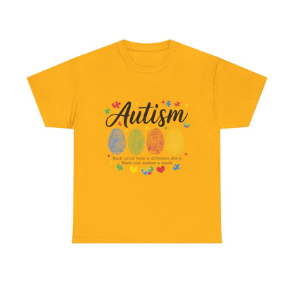 Autism Awareness Tee - Colorful Fingerprint Hearts Design - Geo Rocks The 'Tism