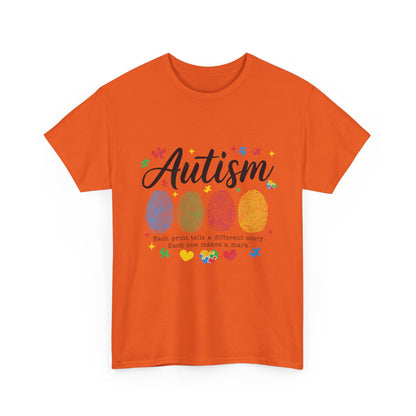 Autism Awareness Tee - Colorful Fingerprint Hearts Design - Geo Rocks The 'Tism