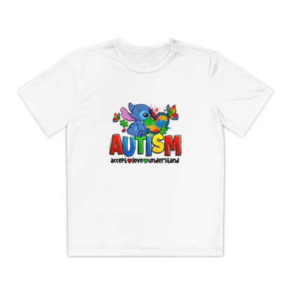 Autism Awareness Youth Tee — Colorful Puzzle Heart & Support Message - Geo Rocks The 'Tism