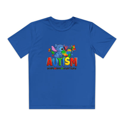 Autism Awareness Youth Tee — Colorful Puzzle Heart & Support Message - Geo Rocks The 'Tism