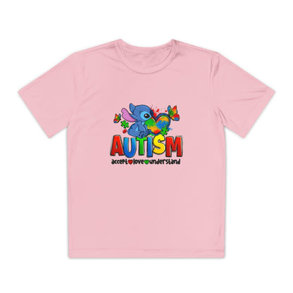 Autism Awareness Youth Tee — Colorful Puzzle Heart & Support Message - Geo Rocks The 'Tism
