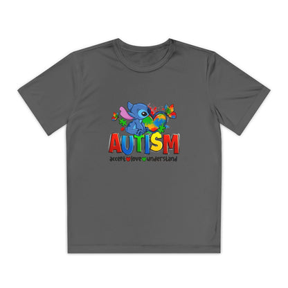 Autism Awareness Youth Tee — Colorful Puzzle Heart & Support Message - Geo Rocks The 'Tism