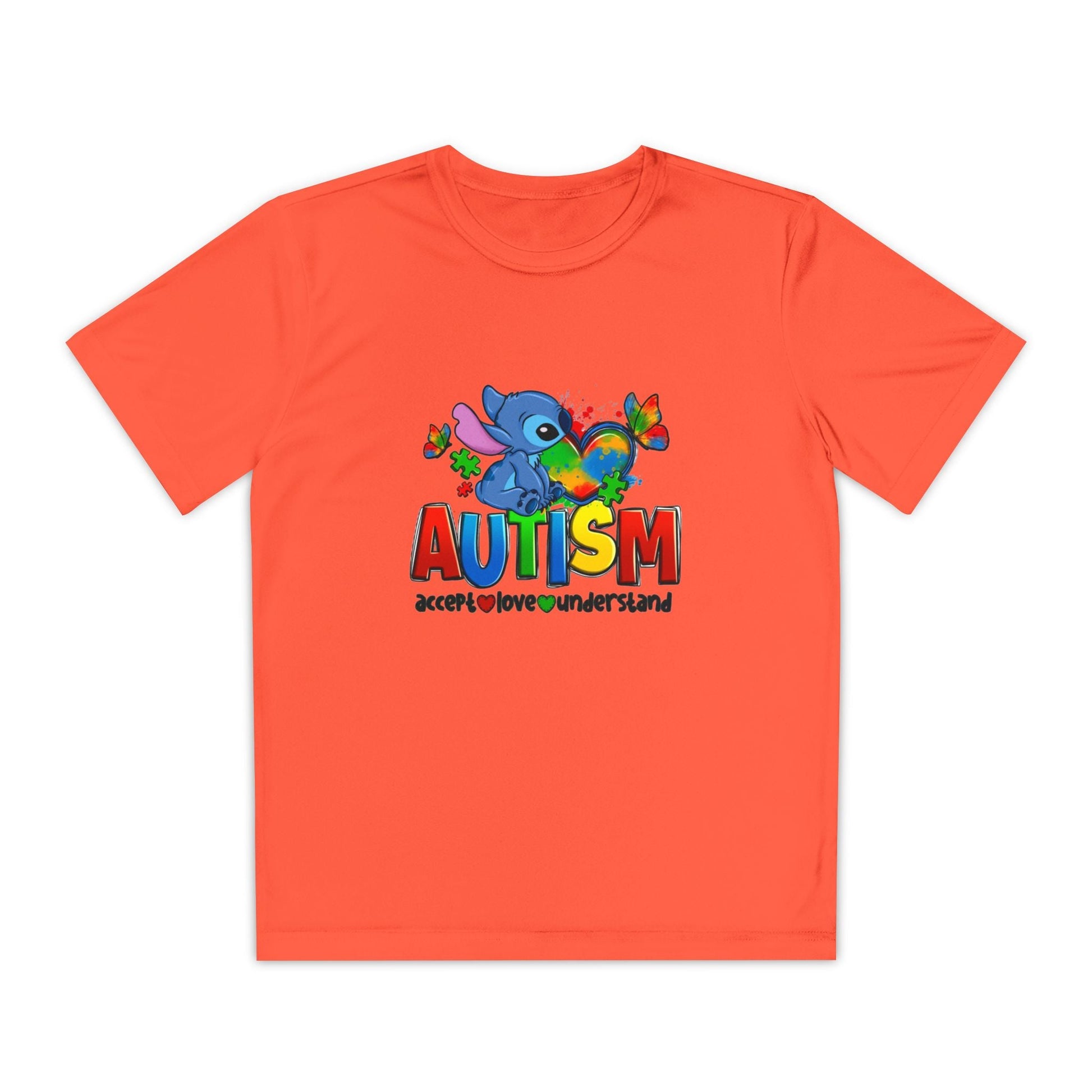 Autism Awareness Youth Tee — Colorful Puzzle Heart & Support Message - Geo Rocks The 'Tism