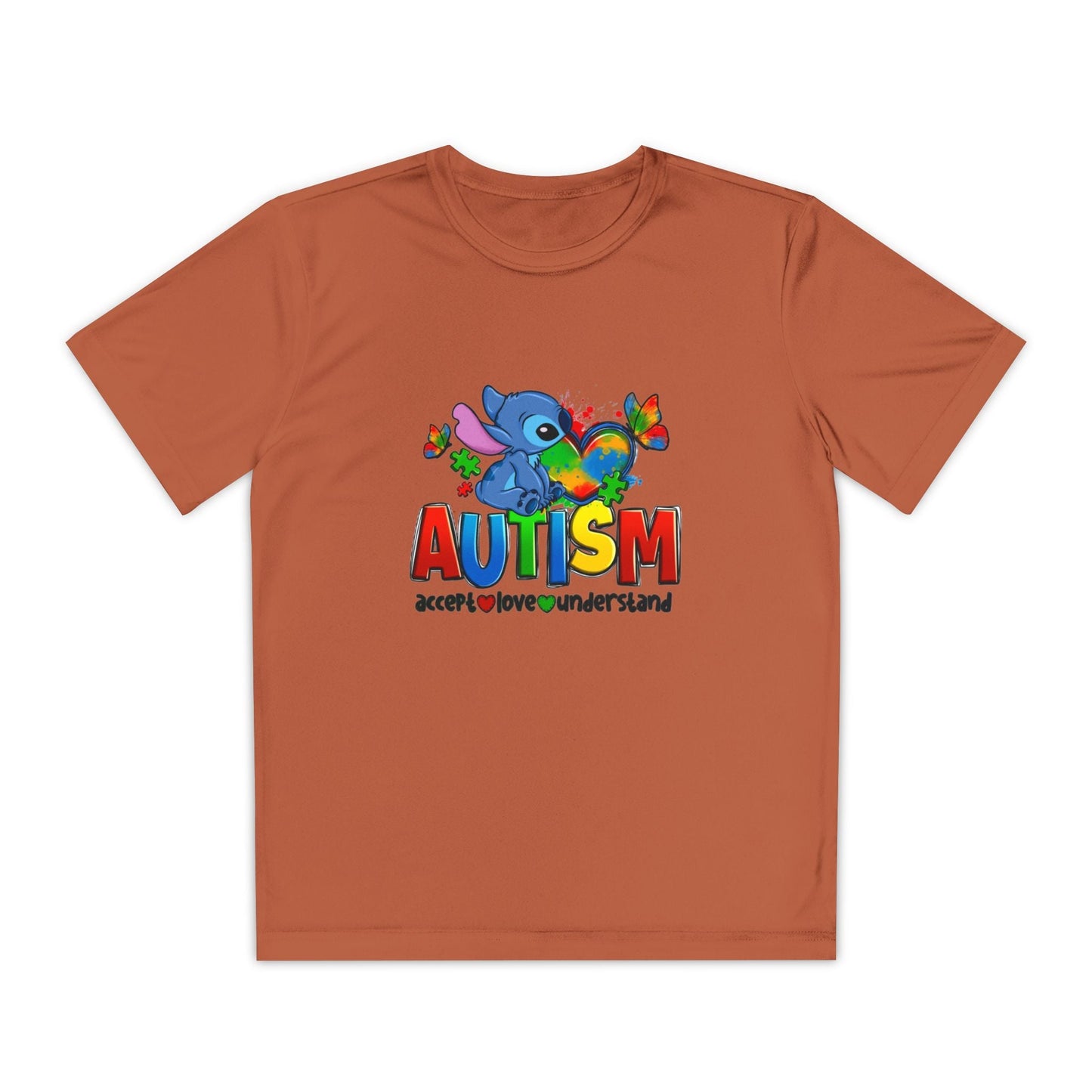Autism Awareness Youth Tee — Colorful Puzzle Heart & Support Message - Geo Rocks The 'Tism