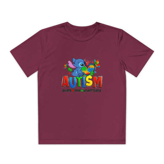 Autism Awareness Youth Tee — Colorful Puzzle Heart & Support Message - Geo Rocks The 'Tism