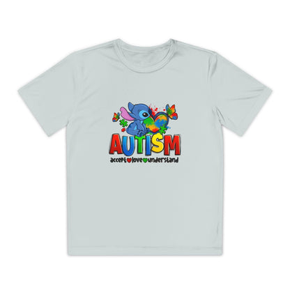 Autism Awareness Youth Tee — Colorful Puzzle Heart & Support Message - Geo Rocks The 'Tism