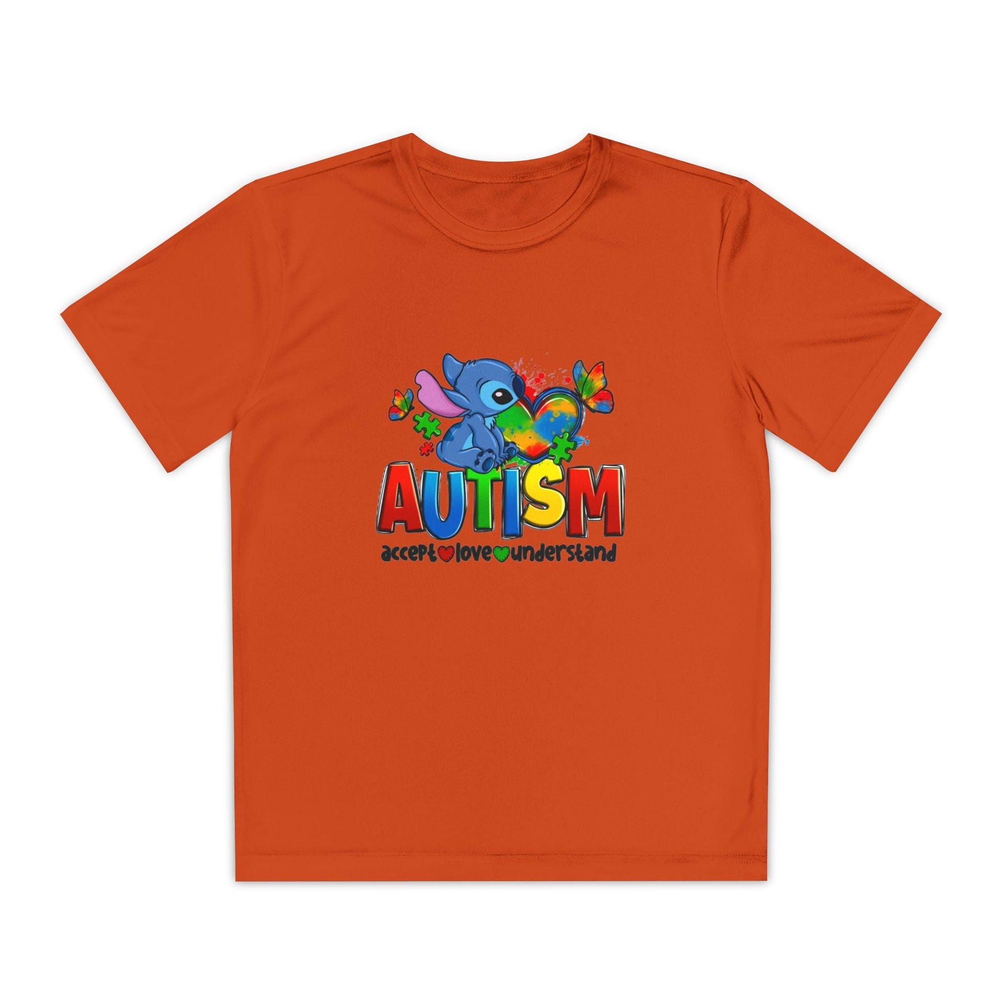 Autism Awareness Youth Tee — Colorful Puzzle Heart & Support Message - Geo Rocks The 'Tism