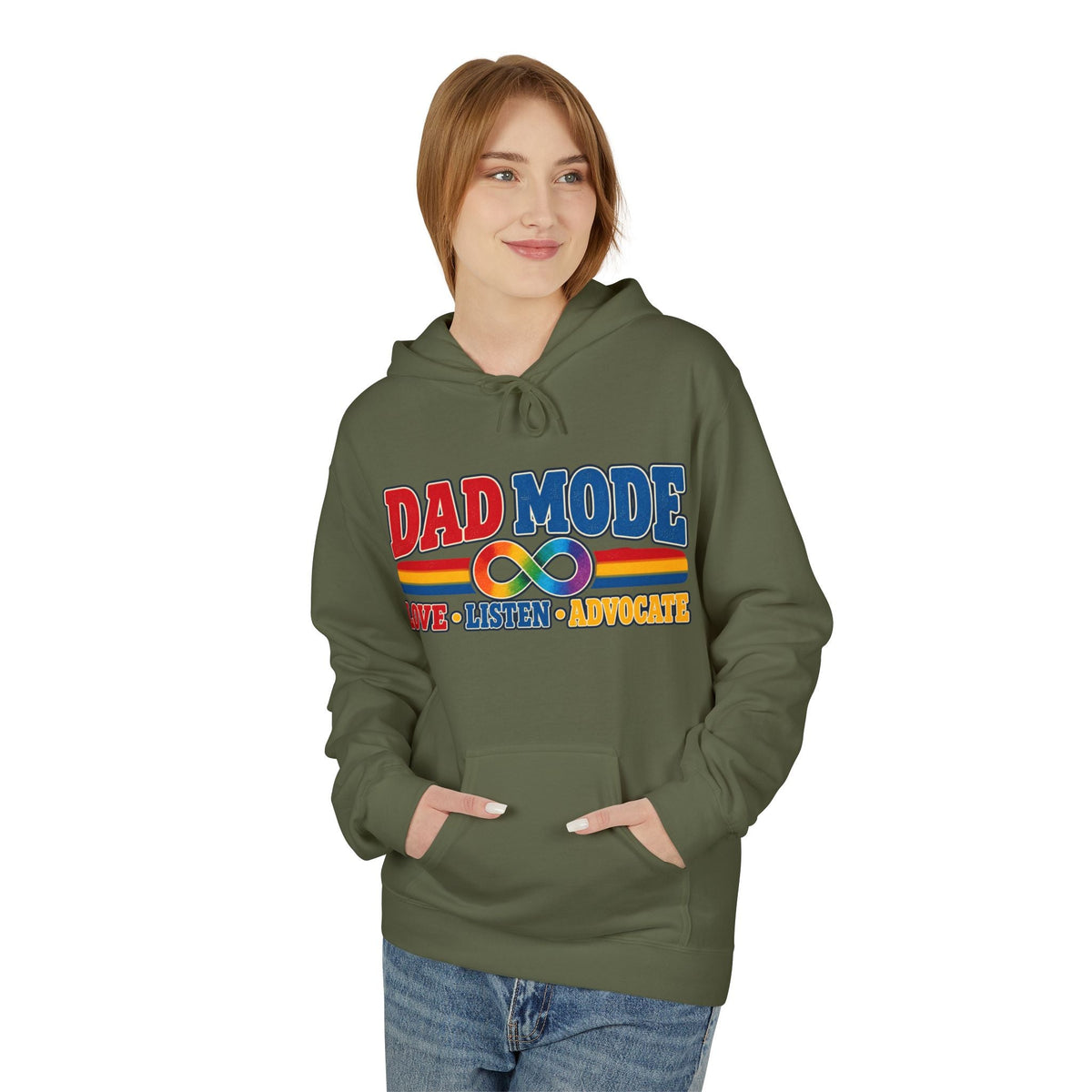 Autism Dad: Dad Mode Hoodie," Love • Listen • Advocate" - Geo Rocks The 'Tism