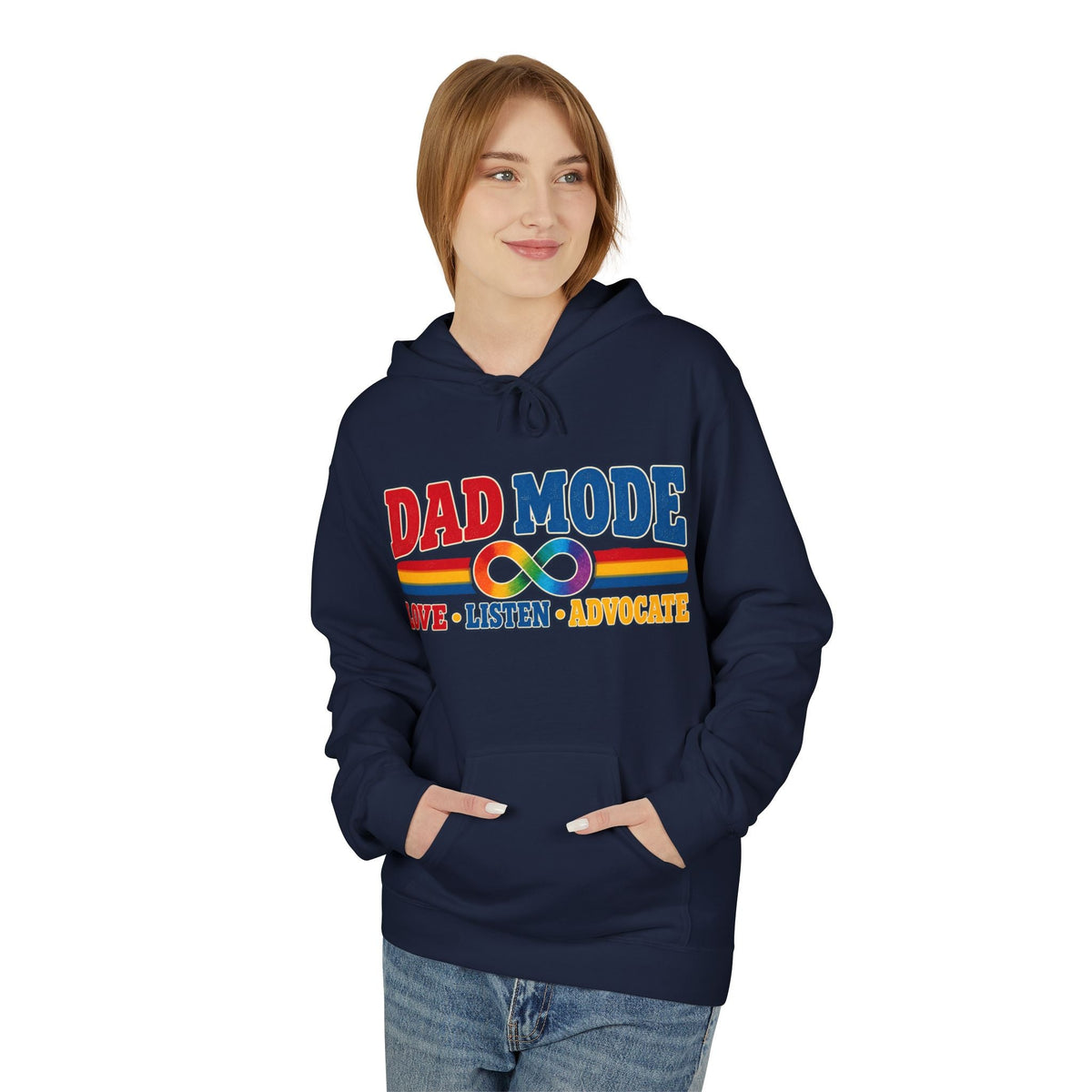 Autism Dad: Dad Mode Hoodie," Love • Listen • Advocate" - Geo Rocks The 'Tism