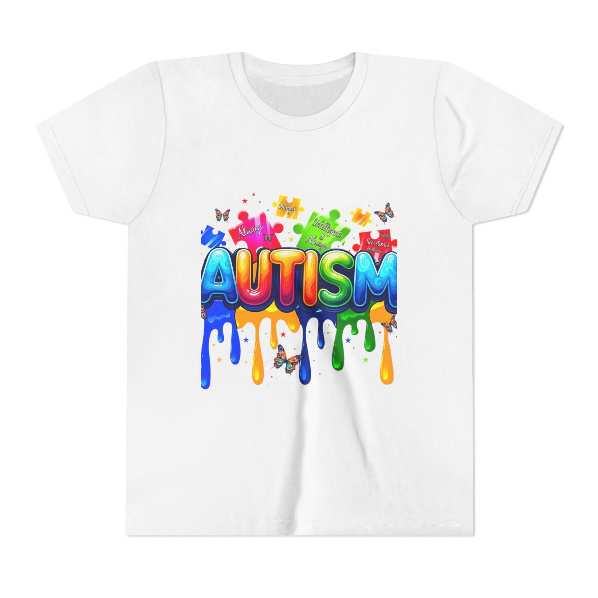 Autism Puzzle Drip Youth Tee - Geo Rocks The 'Tism