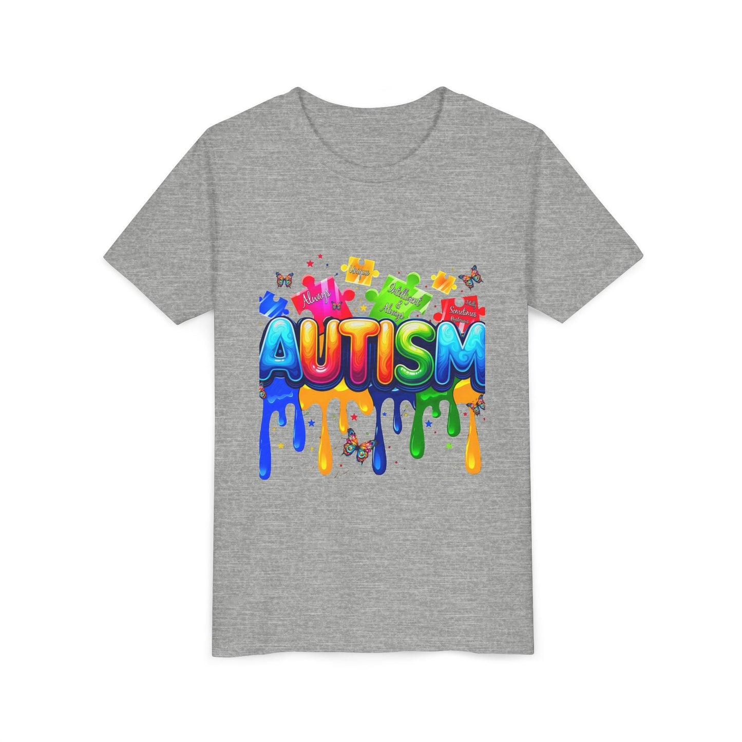 Autism Puzzle Drip Youth Tee - Geo Rocks The 'Tism
