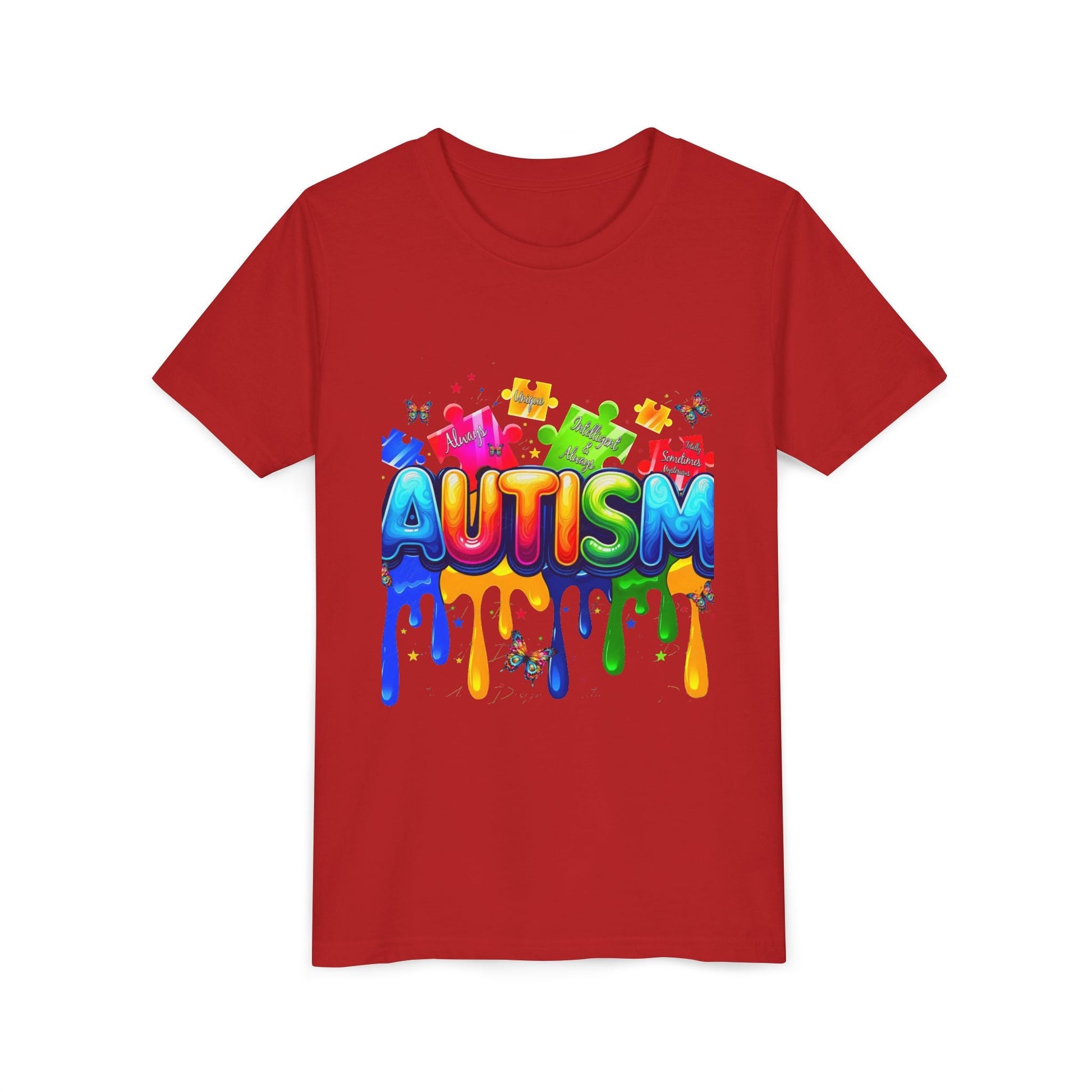 Autism Puzzle Drip Youth Tee - Geo Rocks The 'Tism
