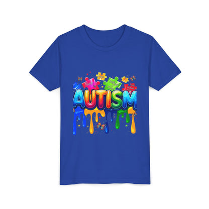 Autism Puzzle Drip Youth Tee - Geo Rocks The 'Tism