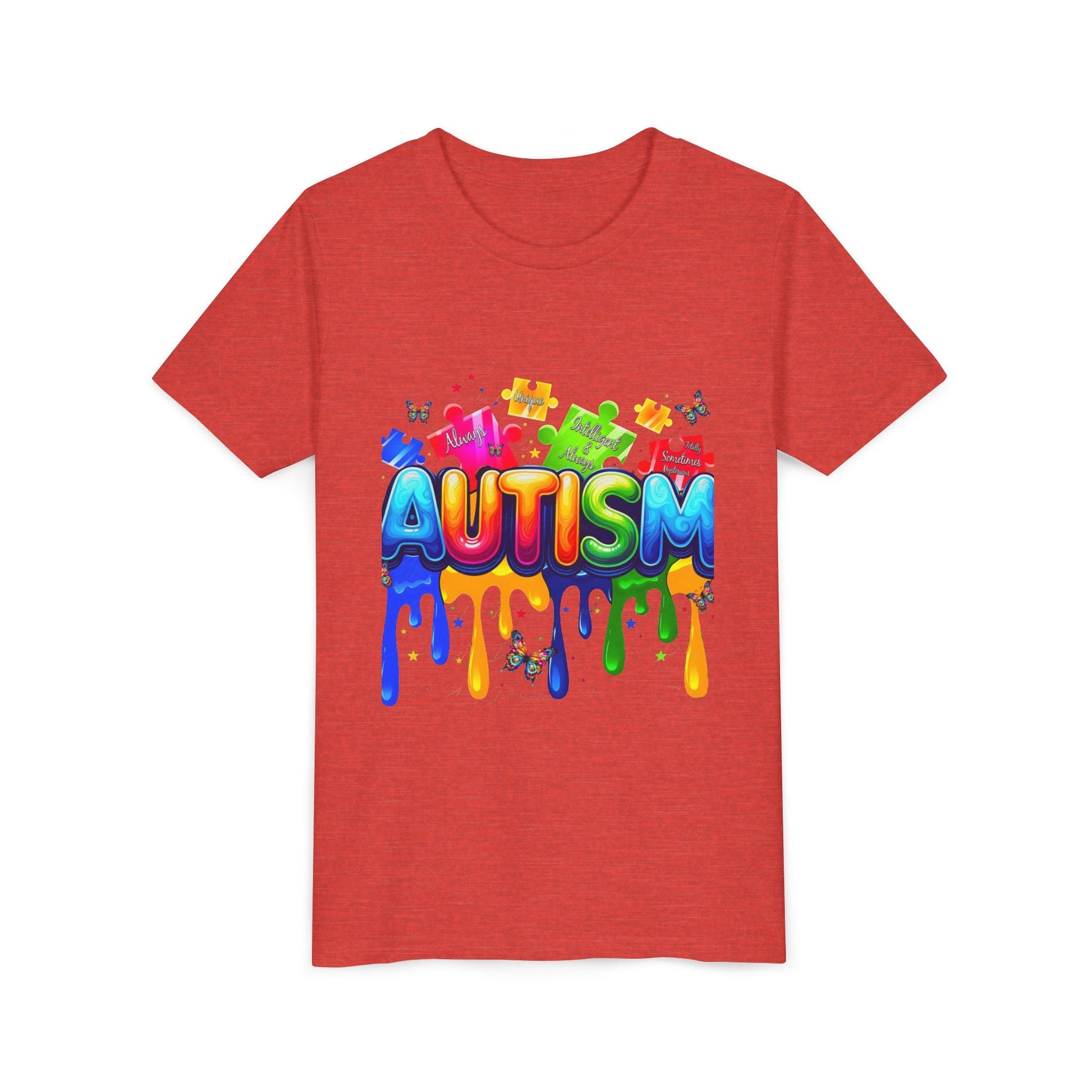 Autism Puzzle Drip Youth Tee - Geo Rocks The 'Tism