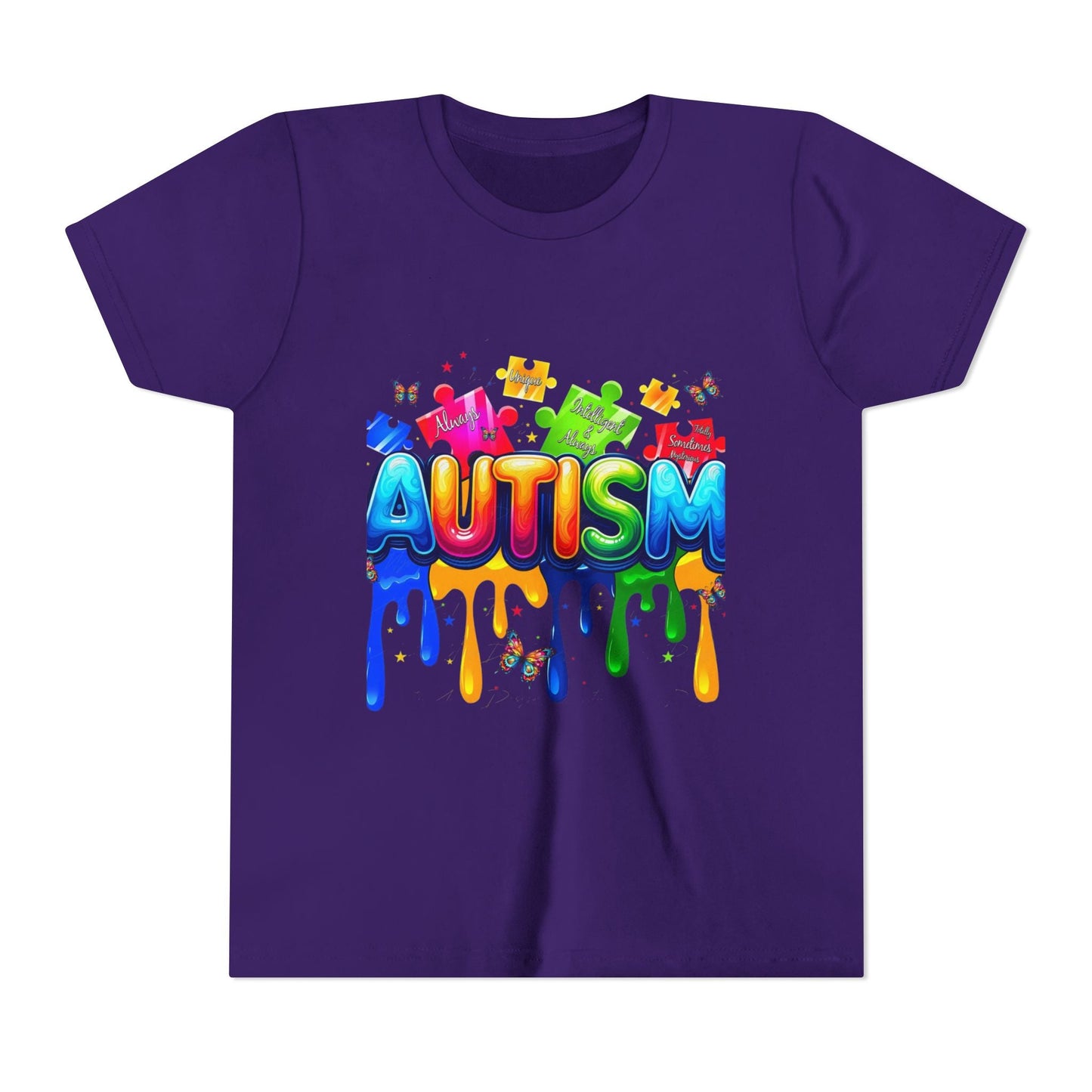 Autism Puzzle Drip Youth Tee - Geo Rocks The 'Tism