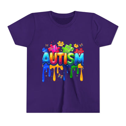 Autism Puzzle Drip Youth Tee - Geo Rocks The 'Tism