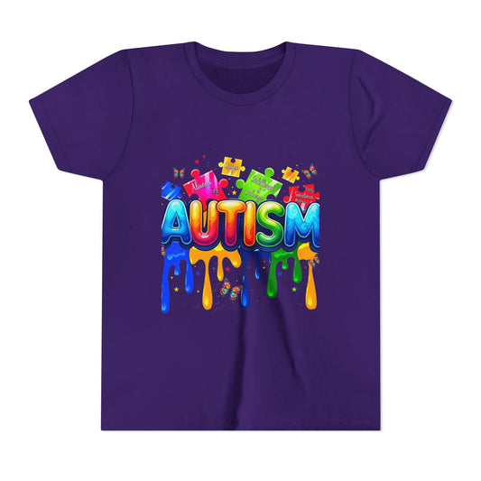 Autism Puzzle Drip Youth Tee - Geo Rocks The 'Tism
