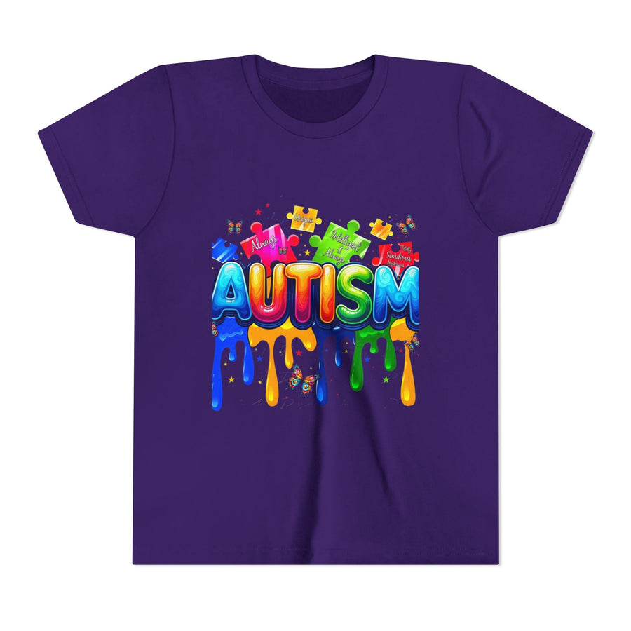 Autism Puzzle Drip Youth Tee - Geo Rocks The 'Tism