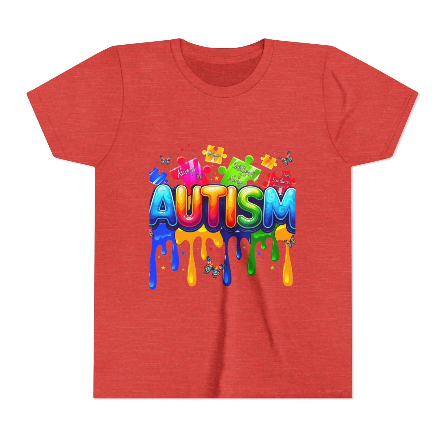 Autism Puzzle Drip Youth Tee - Geo Rocks The 'Tism