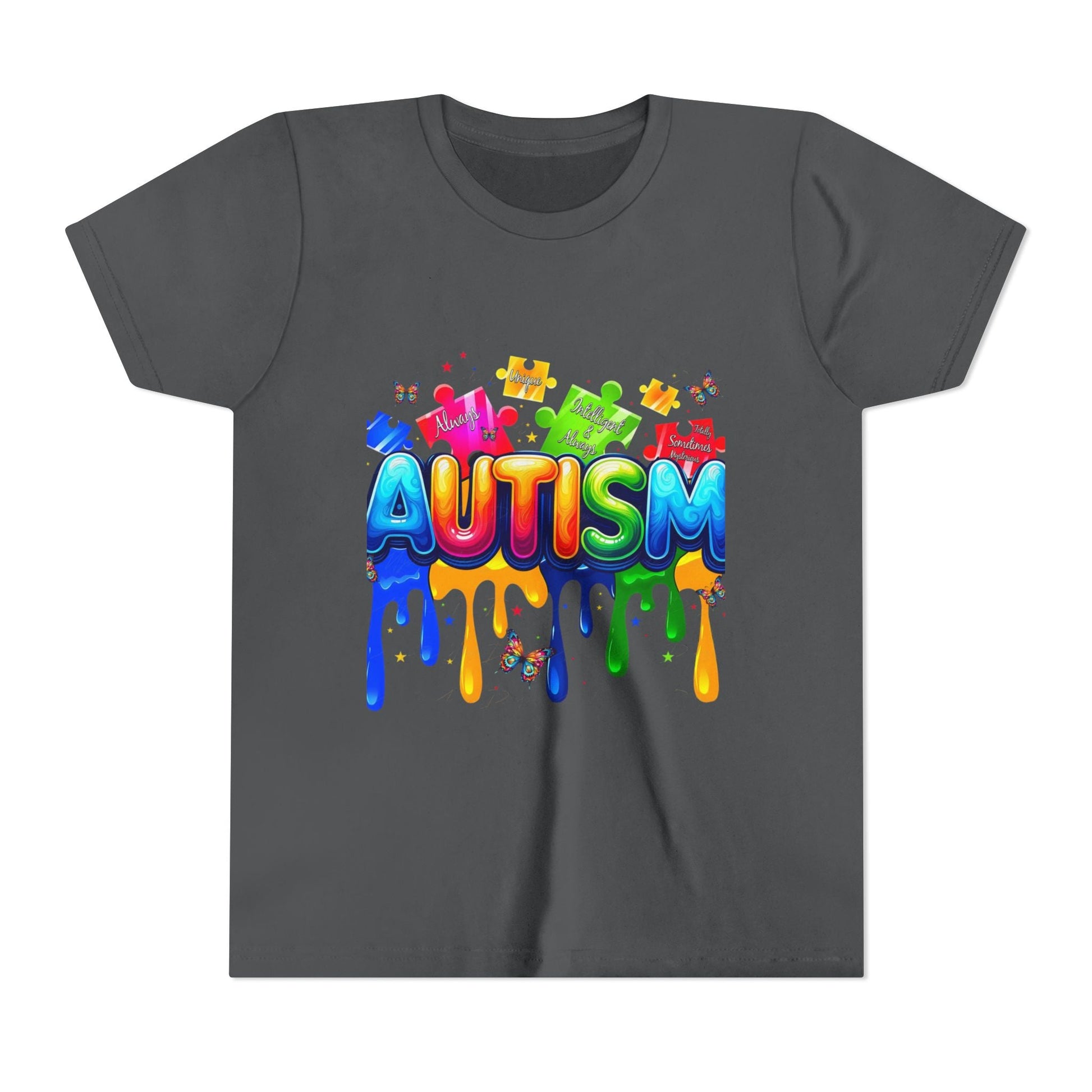 Autism Puzzle Drip Youth Tee - Geo Rocks The 'Tism