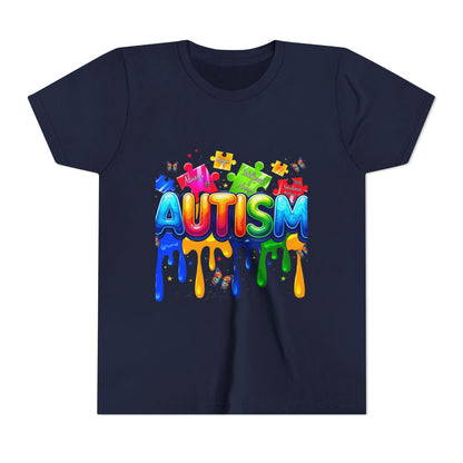 Autism Puzzle Drip Youth Tee - Geo Rocks The 'Tism