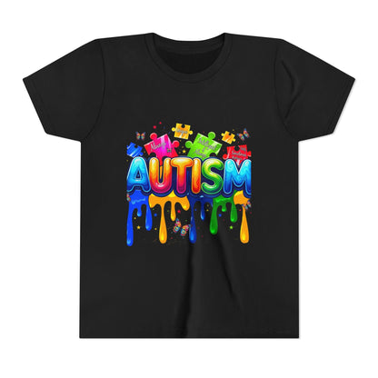 Autism Puzzle Drip Youth Tee - Geo Rocks The 'Tism