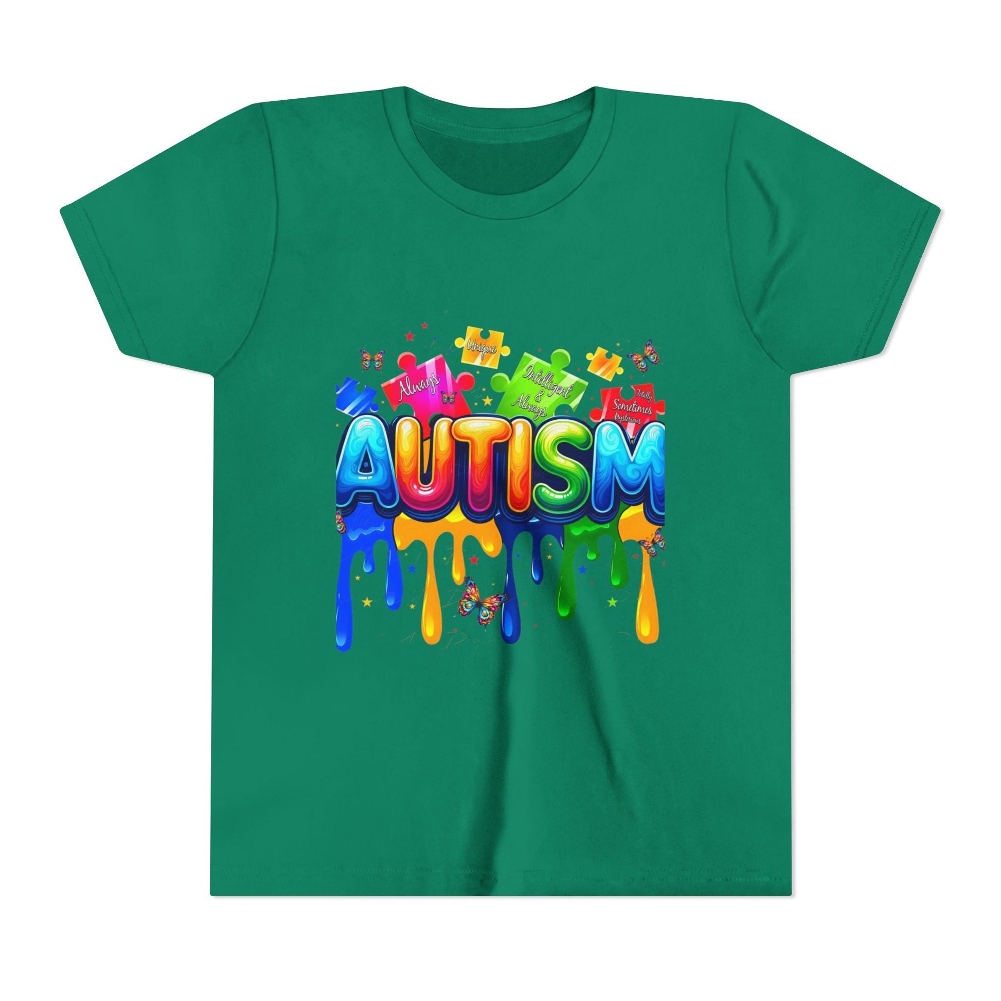 Autism Puzzle Drip Youth Tee - Geo Rocks The 'Tism