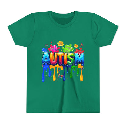 Autism Puzzle Drip Youth Tee - Geo Rocks The 'Tism