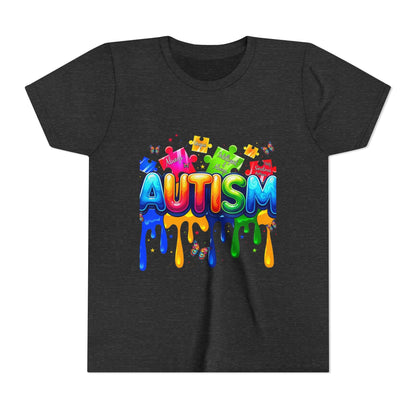Autism Puzzle Drip Youth Tee - Geo Rocks The 'Tism
