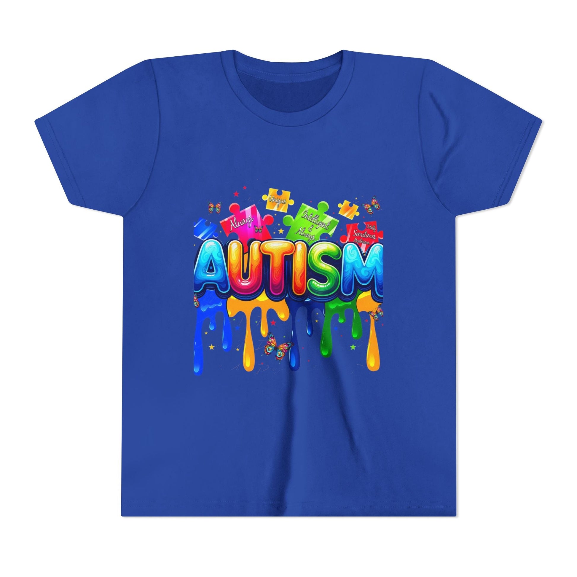 Autism Puzzle Drip Youth Tee - Geo Rocks The 'Tism