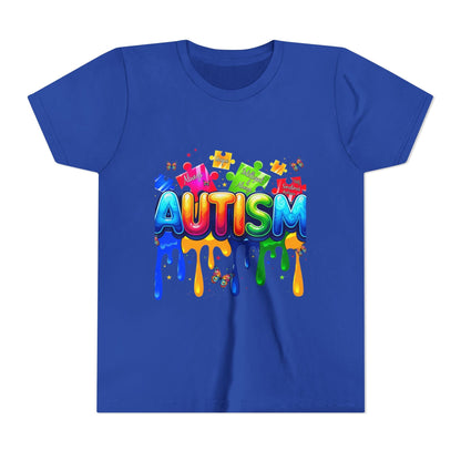 Autism Puzzle Drip Youth Tee - Geo Rocks The 'Tism