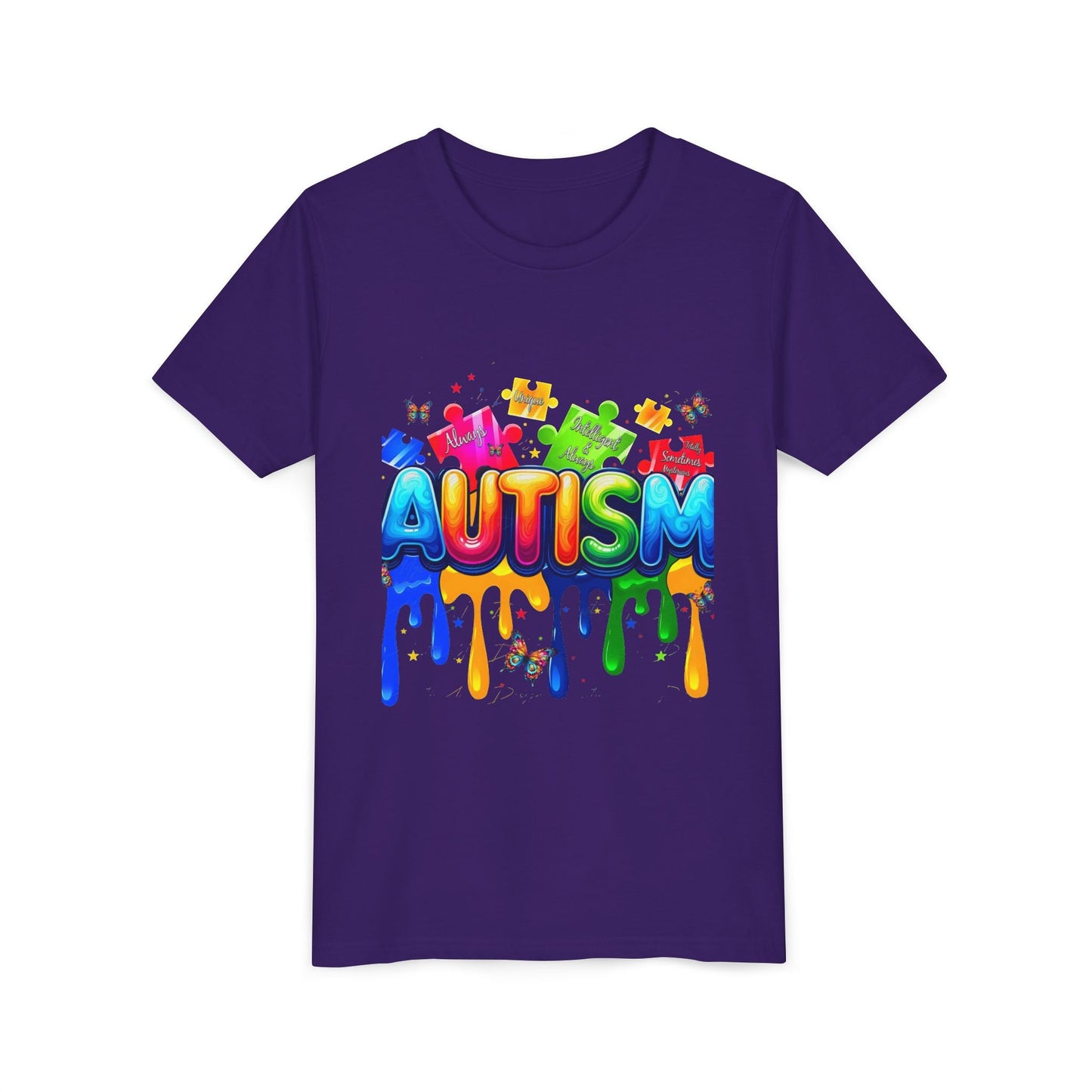 Autism Puzzle Drip Youth Tee - Geo Rocks The 'Tism