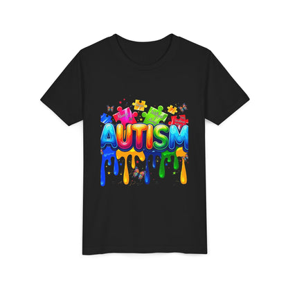 Autism Puzzle Drip Youth Tee - Geo Rocks The 'Tism