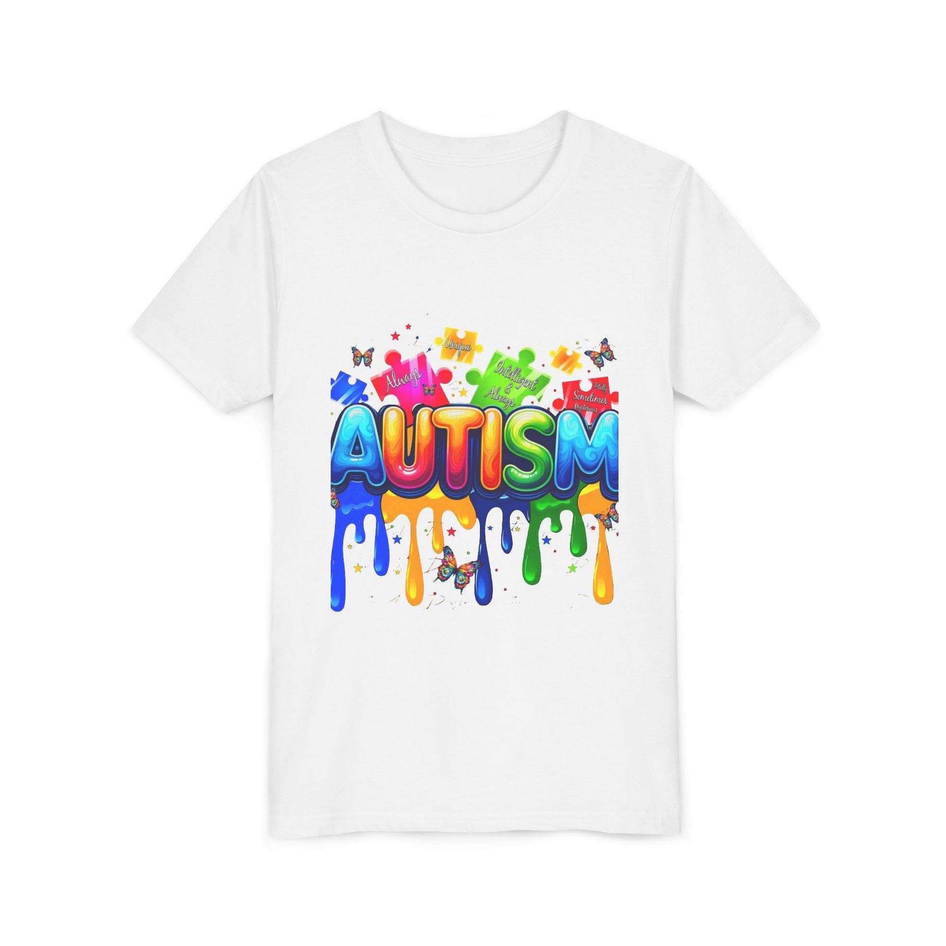 Autism Puzzle Drip Youth Tee - Geo Rocks The 'Tism