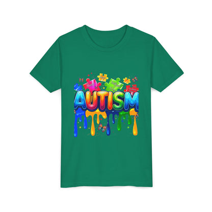 Autism Puzzle Drip Youth Tee - Geo Rocks The 'Tism