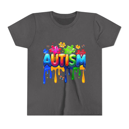 Autism Puzzle Drip Youth Tee - Geo Rocks The 'Tism