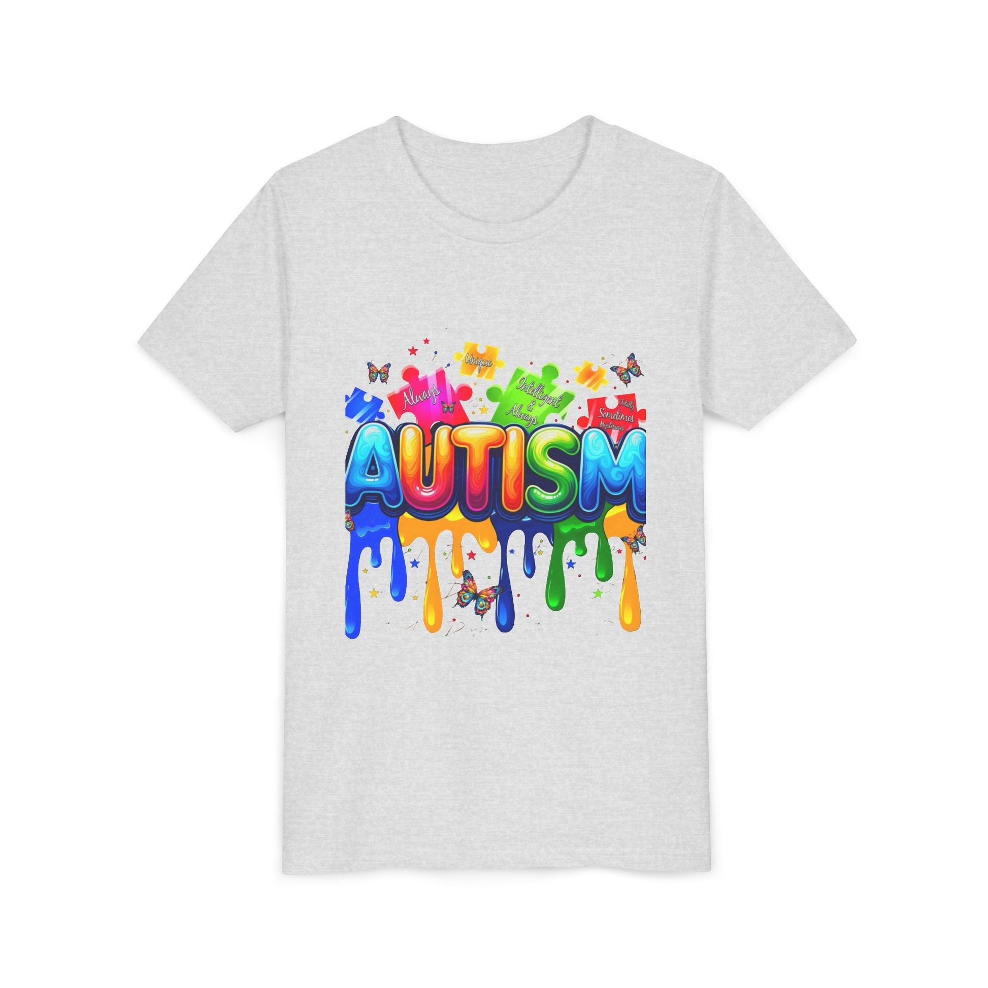Autism Puzzle Drip Youth Tee - Geo Rocks The 'Tism